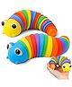 Sanjary  Rainbow Stretch Caterpillar Fidget Sensory Toy for Kids, Flexible Wiggle Worm, Stress Relief, Fine Motor Skills, Birthday Return Gift color design may vary