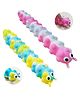 Sanjary Kids Caterpillar Pop It Fidget Sensory Toy, Soft Stress Relief Squeeze Toy, Anxiety Relief, Hand Exercise, Travel Fun Gift pack of 1 color design may vary