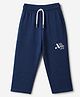 Smarty Boys 100% Cotton Knit Full Length Track Pant with A Active Edition Print in Navy Blue