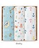 Elementary Organic Cotton Muslin Swaddle Bedtime Classics Space and Sea Collection Set of 3 - Pink & Blue