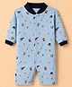 Junior Star Full Sleeves Baseball Theme Printed Romper - Blue