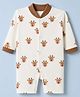 Junior Star Full Sleeves Reindeer Printed Romper - White