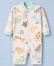 Junior Star Full Sleeves Animals Printed Romper - White