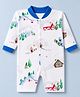 Junior Star Full Sleeves Ski Chalet Printed Romper - White