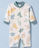 Junior Star Full Sleeves Dinosaurs Printed Romper - White