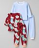 Junior Star Pack Of 2 Full Sleeves Striped & Stockings Printed Coordinating Tee & Pants Set - Red & Blue