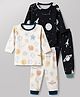 Junior Star Pack Of 2 Full Sleeves Space Theme Printed Coordinating Tee & Pants Set - Black & White