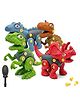 Happy Hues DIY Dinosaur Assembly Construction Toy Set for Kids- STEM Educational Building Blocks with Screwdriver & Movable Joints -Pack of 4