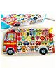 Happy Hues Wooden Fire Truck 5-in-1 Activity Board & Shape Sorter Toy