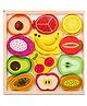 Happy Hues Happy Hues Educational Wooden Fruits Chunky Puzzle Board with 12 Pieces for Toddlers Learning & Fine Motor Skills Development