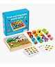Happy Hues Wooden Fruit and Vegetable Matching Puzzle Game for Kids Educational Cognitive Shape Sorting Toy for Early Learning