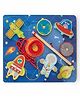 Happy Hues Educational Wooden Space Theme 2-in-1 Puzzle & Lacing Board Game for Kids