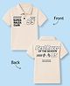 Smarty Boys Knitted Polo Regular T-Shirts with Half Sleeves and Racing Print - Cream