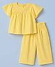 Babyhug 100% Cotton Knit Half Sleeves Top and Pants Set - Yellow