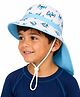 Vritraz Woven Sharks Printed Fishing Hat - Blue - Circumference - 52 - 56 Cms