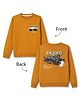Lazy Bones Looper Knit T-Shirts with Full Sleeves and Skiing Adventure Text Print - Brown