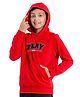 DECATHLON Domyos 500 Woven Full Sleeves Play Text Patch Detailed Hooded Sweatshirt - Red