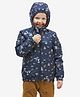 DECATHLON Quechua 100 Woven Winter Full Sleeves Snowscape Printed Hooded Jacket - Blue