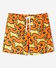 DECATHLON 100 Knit Tiger Printed Swim Shorts - Orange