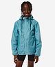 Decathlon Quechua MH100 Opaque Full Sleeves Floral Printed Hooded Hiking Rain Jacket - Blue