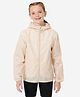 Decathlon Quechua MH100 Opaque Full Sleeves Solid Hooded Hiking Rain Jacket - Beige