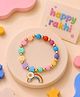 Asthetika Rainbow Charm Beaded Bracelet Rakhi with Roli Chawal - Multi-Colour