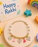 Asthetika Hearts Bracelet Rakhi with Roli Chawal - White