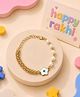 Asthetika Evil Eye Floral Charm Bracelet Rakhi with Roli Chawal - White