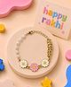 Asthetika Floral Charm Bracelet Rakhi with Roli Chawal - Pink White