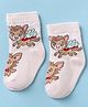Mustang Knitted Knit Socks with Ankle Length Animal Design - Pink