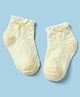 Mustang Knitted Ankle Length Socks with Bow Applique - Lemon