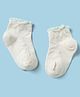 Mustang Knitted Ankle Length Socks with Bow Applique - Off White