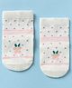 Mustang Knit Socks with Ankle Length Anti Skid Floral Applique & Polka Dots - Off White