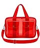 New Pinch Transparent plain  Tote Bag Water Resistant unisex PVC Tote Bag For swimming ,  Office, College, Travel, Cosmetics, Gym, Stadium with Reinforced Straps Height 25 cm(Red)