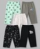 OHMS Single Jersey Knit Full Length Ankle Length Lounge Pant With Animal Print Pack of 5 in Black Grey White Green