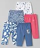 OHMS Single Jersey Knit Full Length Snail Floral Mashroom Boat & Abstract Lounge and Track Pants Print Pack of 5 - Blue White Pink - Light Blue