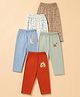 OHMS Single Jersey Knit Full Length Animal & Mashroom Print Lounge and Track Pants Pack of 5 - Red Blue White & Grey