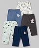 OHMS Single Jersey Knit Full Length Animal & Vehicles Print Lounge and Track Pants - Blue White & Black