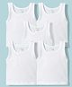 OHMS Single Jersey Knit Sleeveless Solid Vests Pack of 5 - White