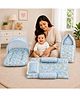 Toddylon Baby Mattress with Mosquito Net Carry Bag & Gaddi Set 0-6 Months - Blue