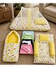 Toddylon Baby 4 Pcs Bedding Set Mattress with Net Carry Bag Gadda & Dry Sheets 0-6 Months - Yellow