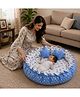 Toddylon Baby Round Reversible Nest Mattress Cotton Bedding Set 0-6 Months - Blue
