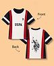 US Polo Assn 100% Cotton Knit Half Sleeves T-Shirt with Front and Back USPA Logo Print - Red