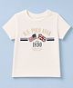 US Polo Assn 100% Cotton Knit T-Shirt with Half Sleeves and Brand Print - White