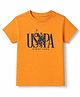 US Polo Assn 100% Cotton Knit T-Shirt with Half Sleeves and Logo Print - Orange