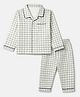 Evimo Single Jersey Knit Full Sleeves Co-Ords Shirt & Pyjama Night Suit with Checks Print - Green