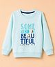 Evimo Cotton Looper Knit T-Shirt with Full Sleeves and Some Kind Of Beautiful Text Print in Aqua Blue