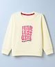Evimo Cotton Looper Knit T-Shirt with Full Sleeves and Fearless Girl Text Print - Light Yellow