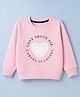 Evimo Cotton Looper Knit T-Shirt with Full Sleeves and Hearts Print - Pink
