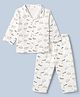 Pink Rabbit Interlock Knit Full Sleeves Co-Ords Shirt & Pyjama Night Suit with Car Print - Beige
